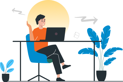 Man sitting with laptop